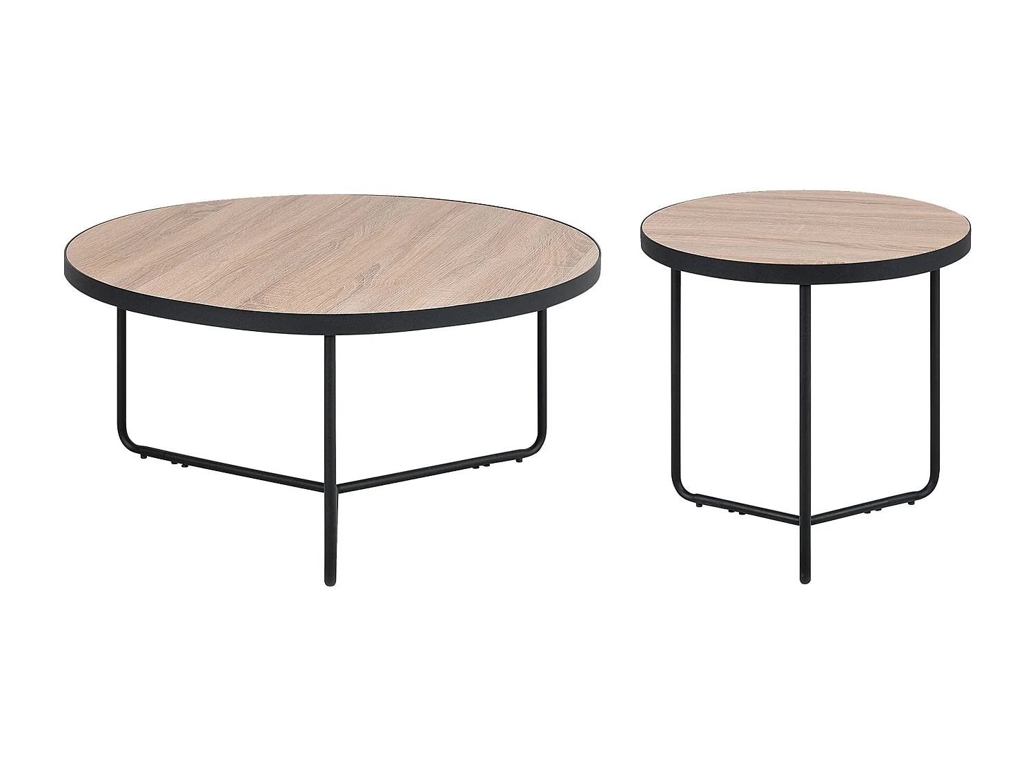 Lot de 2 tables basses MELODY Marron clair