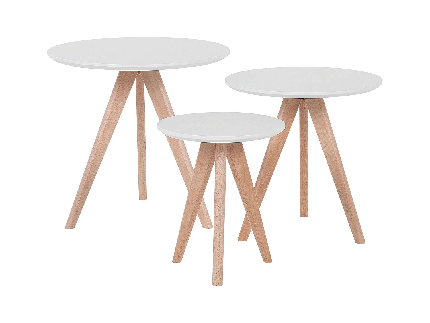 Lot de 3 tables basses VEGAS Blanc