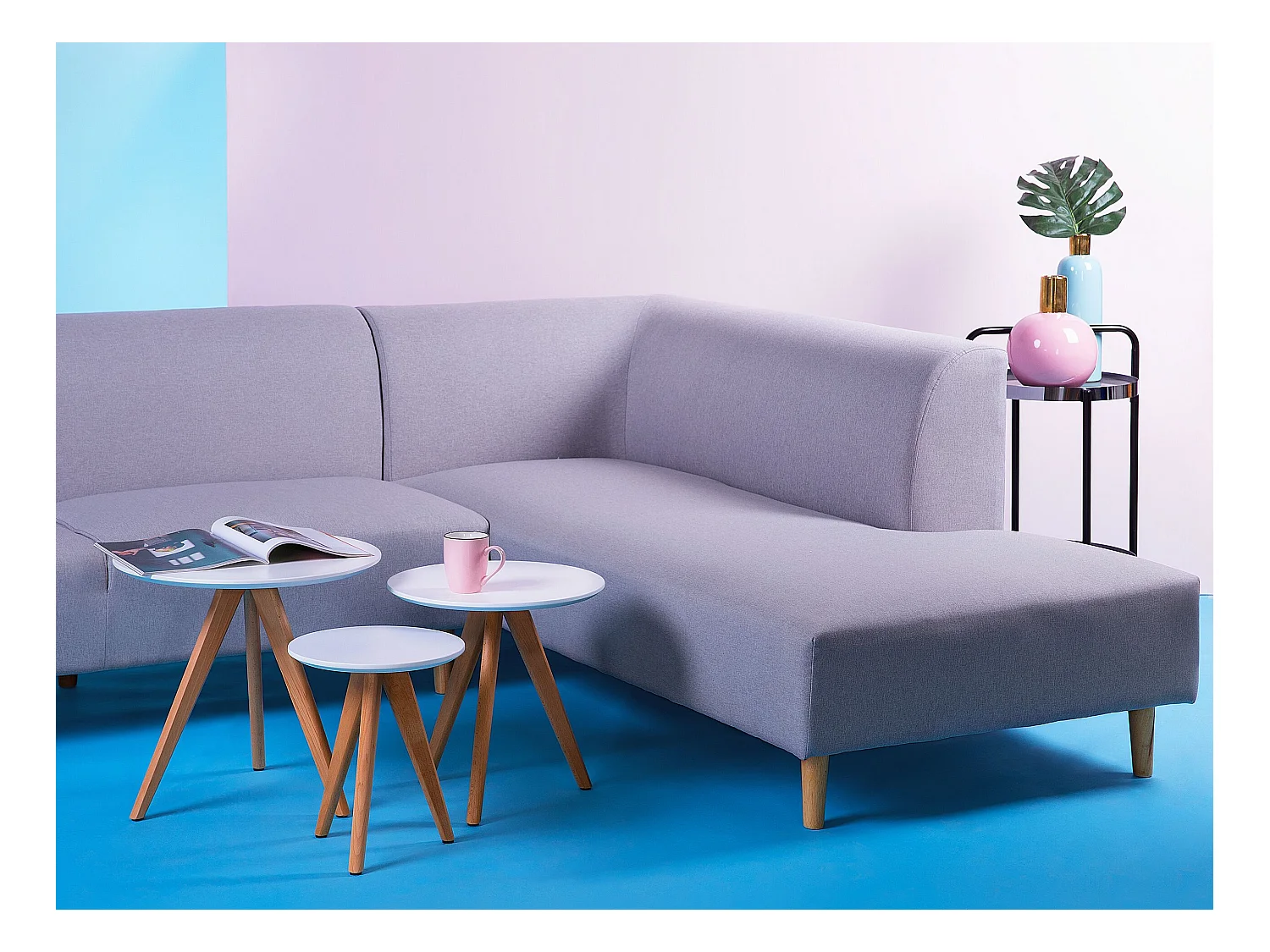 Set van 3 salontafels VEGAS Wit