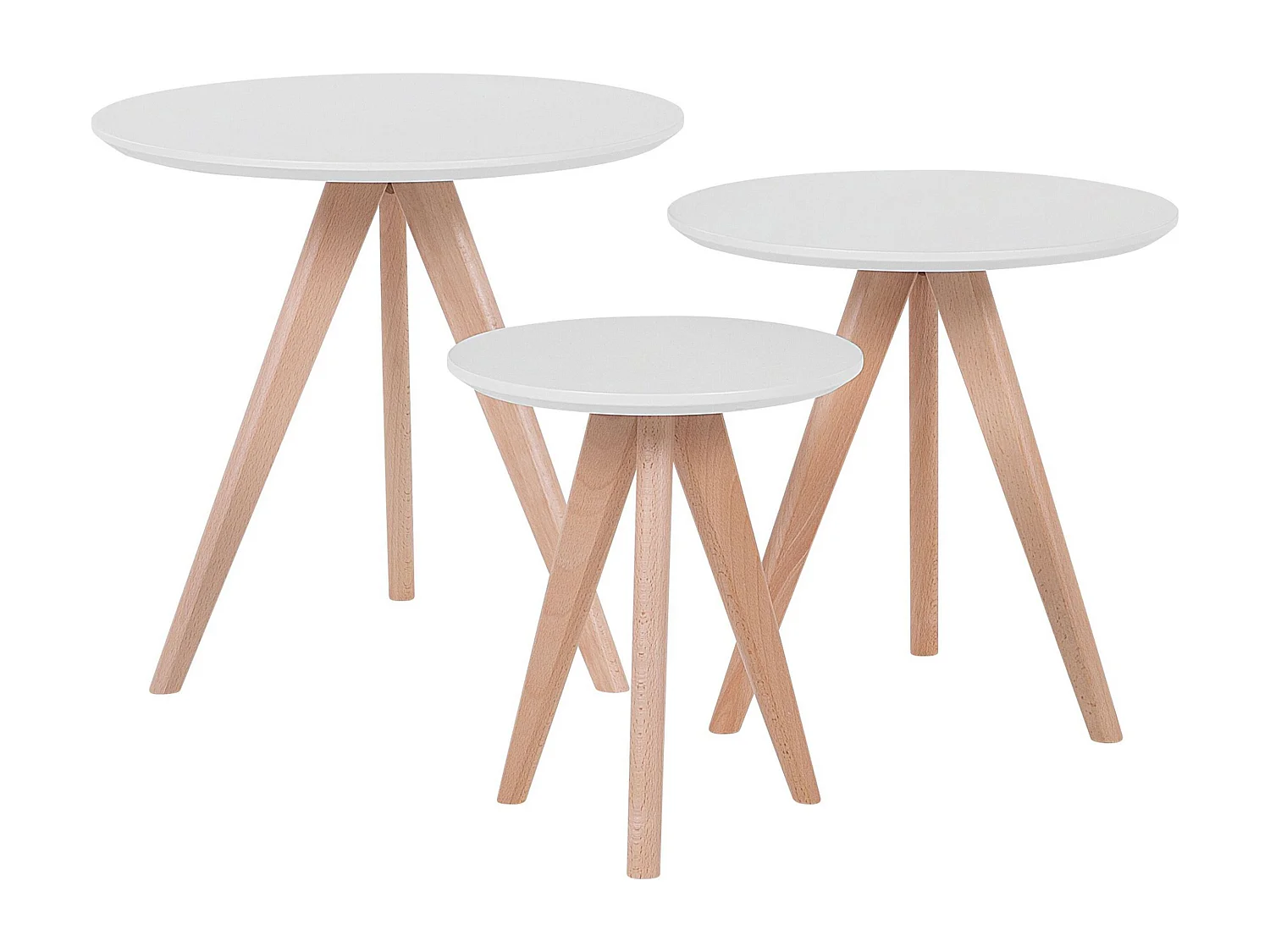 Lot de 3 tables basses VEGAS Blanc