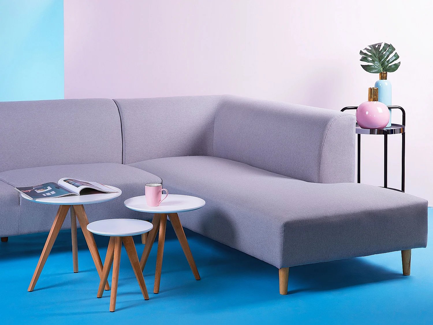 Lot de 3 tables basses VEGAS Blanc