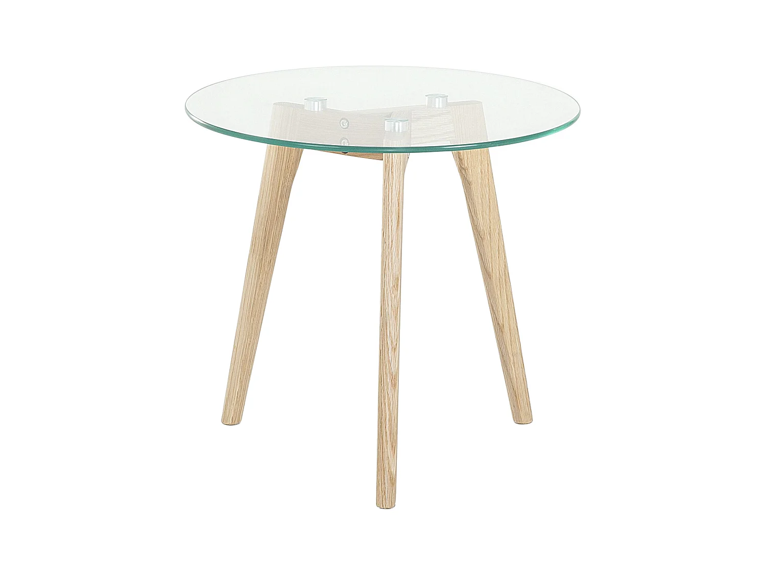 Stilvolles Couchtischset 2 Stücke Glas / Holz transparent / hellbraun Missouri