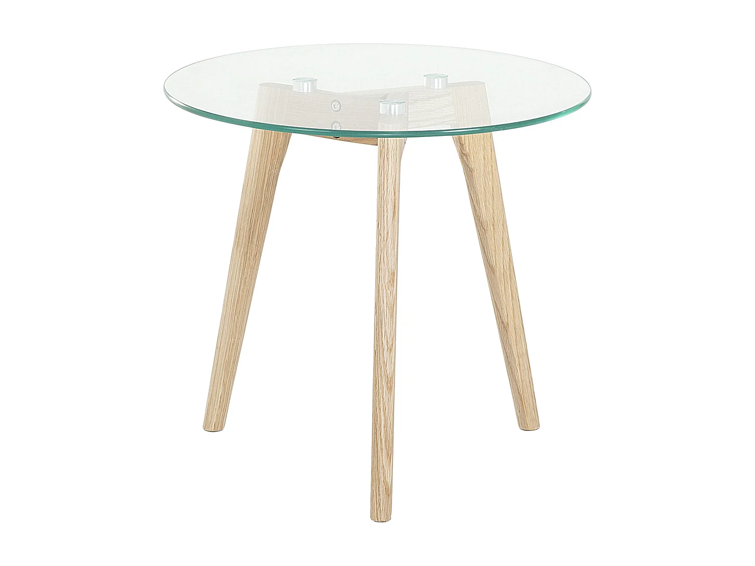 Stilvolles Couchtischset 2 Stücke Glas / Holz transparent / hellbraun Missouri