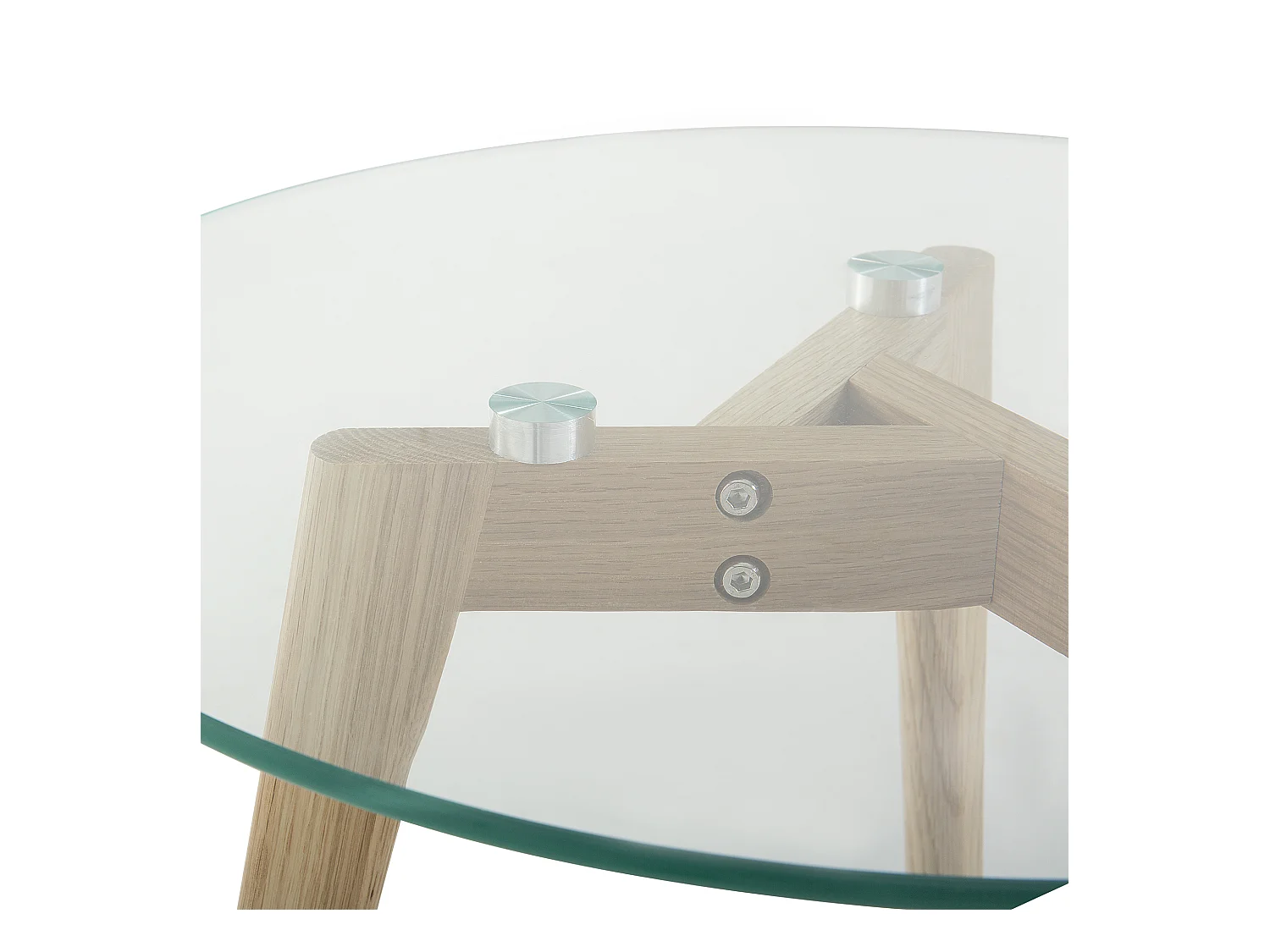 Stilvolles Couchtischset 2 Stücke Glas / Holz transparent / hellbraun Missouri