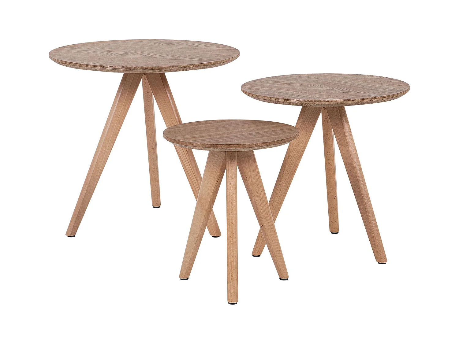 Lot de 3 tables basses VEGAS Marron clair
