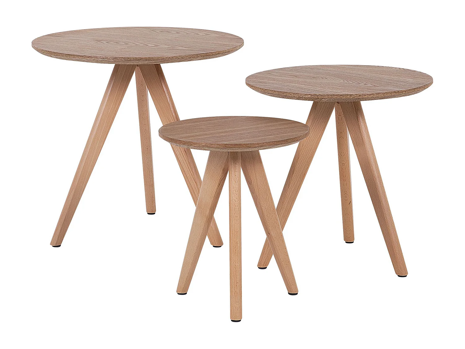 Lot de 3 tables basses VEGAS Marron clair