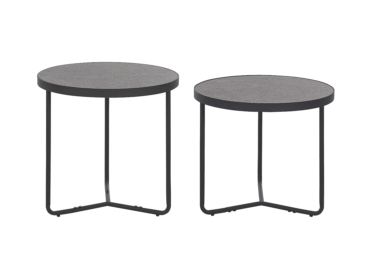 Lot de 2 tables basses MELODY Effet béton gris
