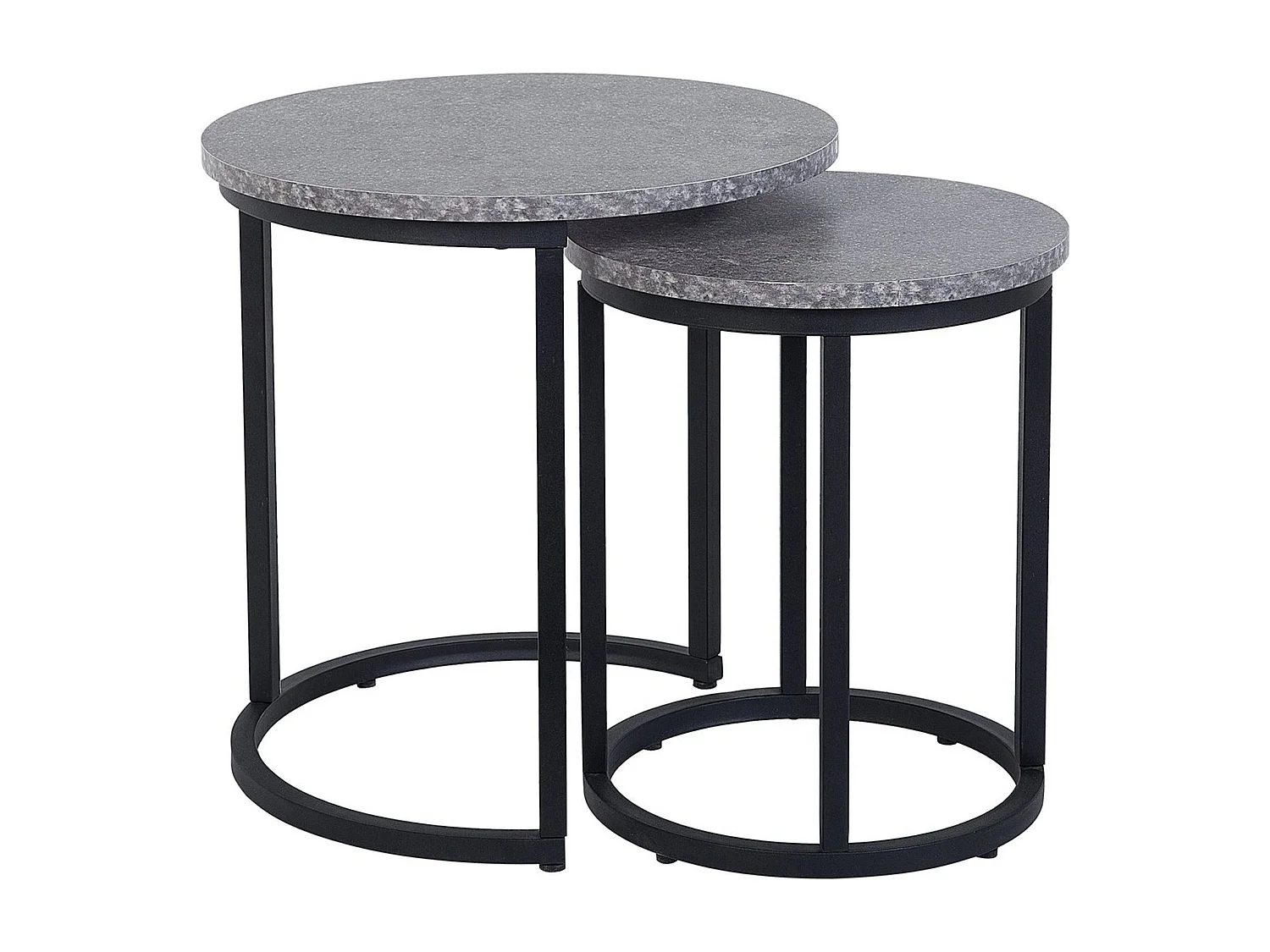 Lot de 2 tables d'appoint DIXIE Effet béton gris
