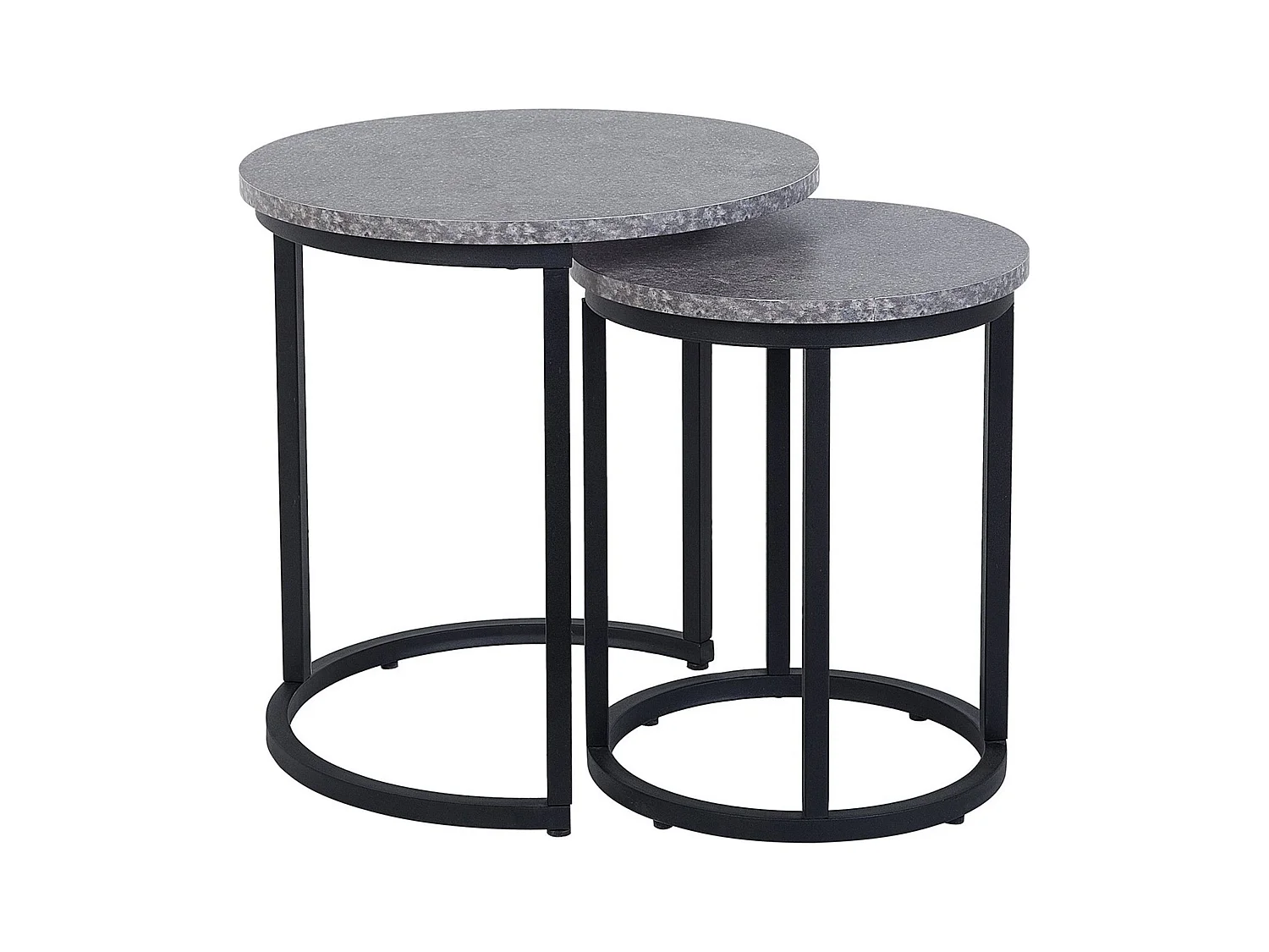Lot de 2 tables d'appoint DIXIE Effet béton gris