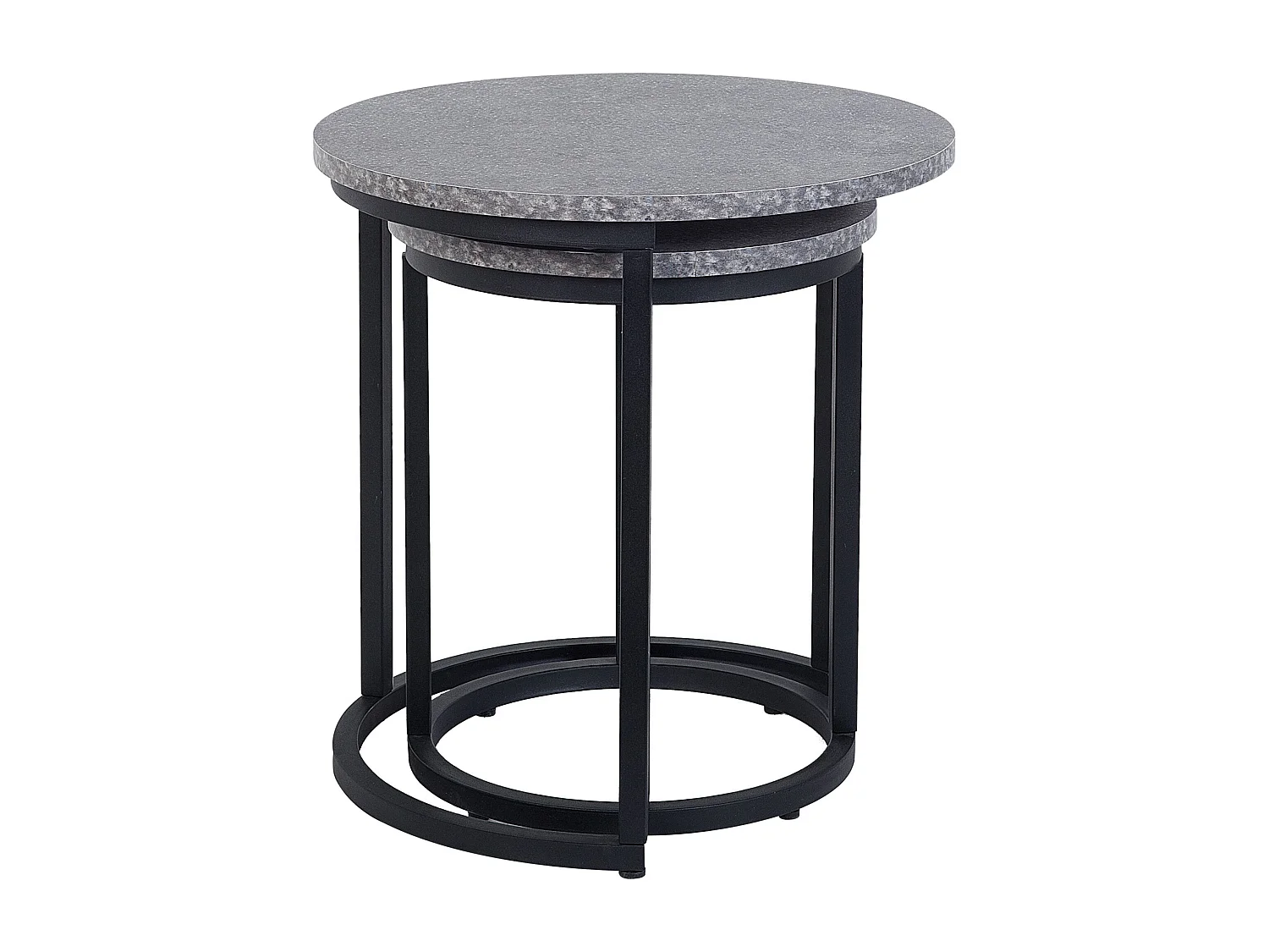 Lot de 2 tables d\'appoint DIXIE Effet béton gris