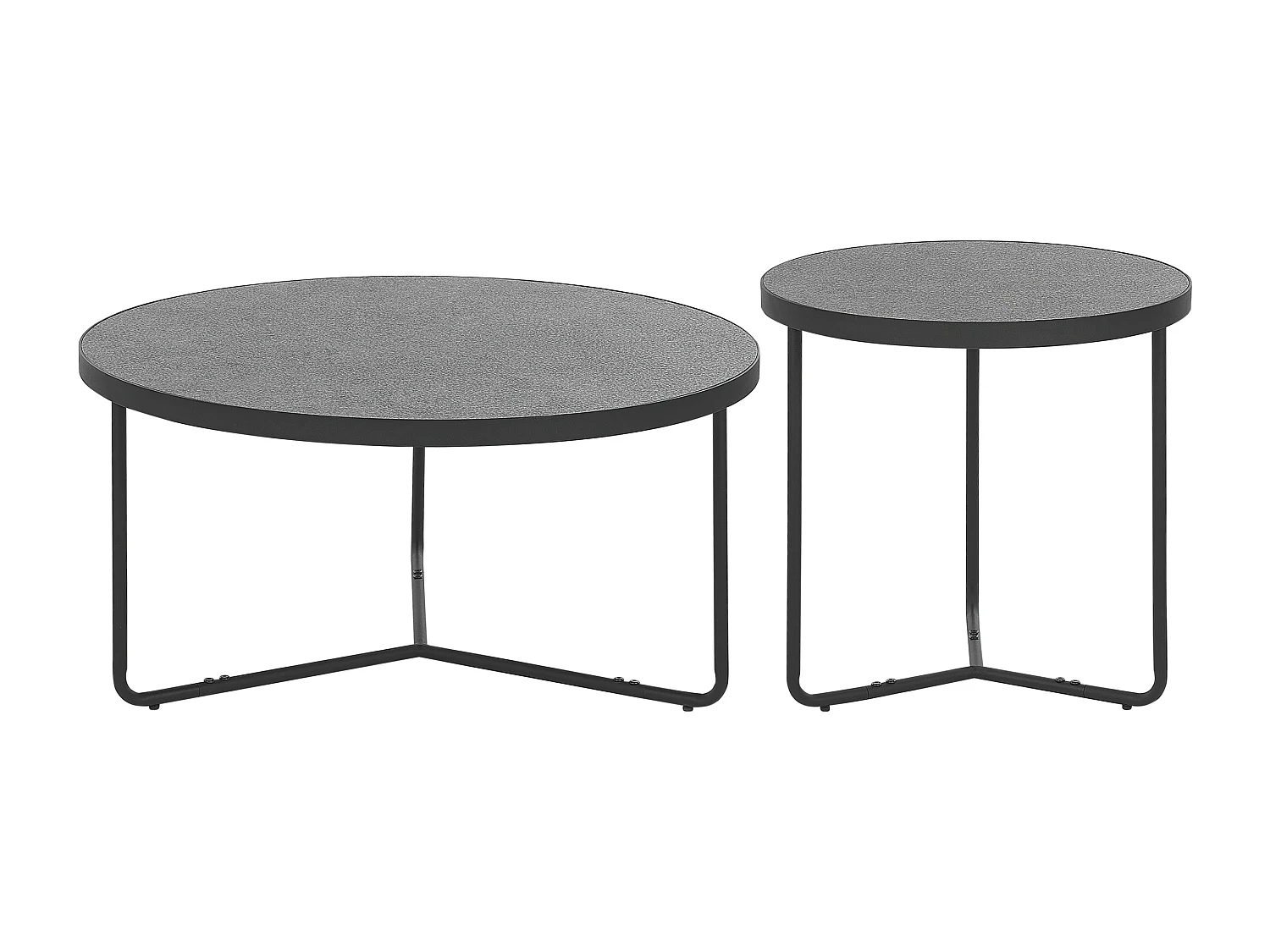 Conjunto de 2 mesas de centro MELODY Efeito de betão cinzento