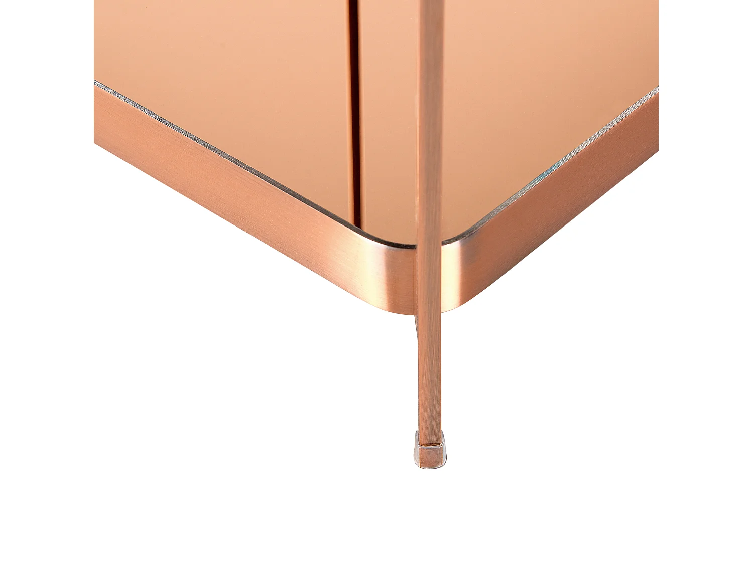 Stolik pomocniczy ALSEA Szkło hartowane Miedziany