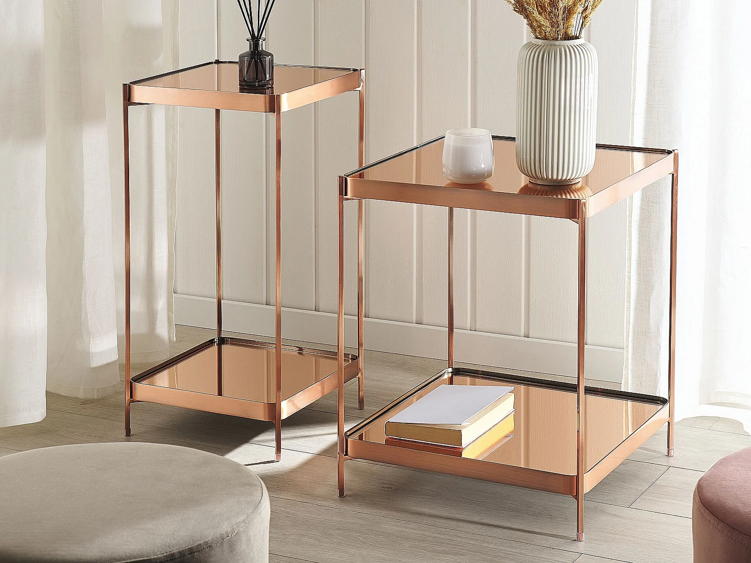 Table d'appoint ALSEA Verre de sécurité Cuivré