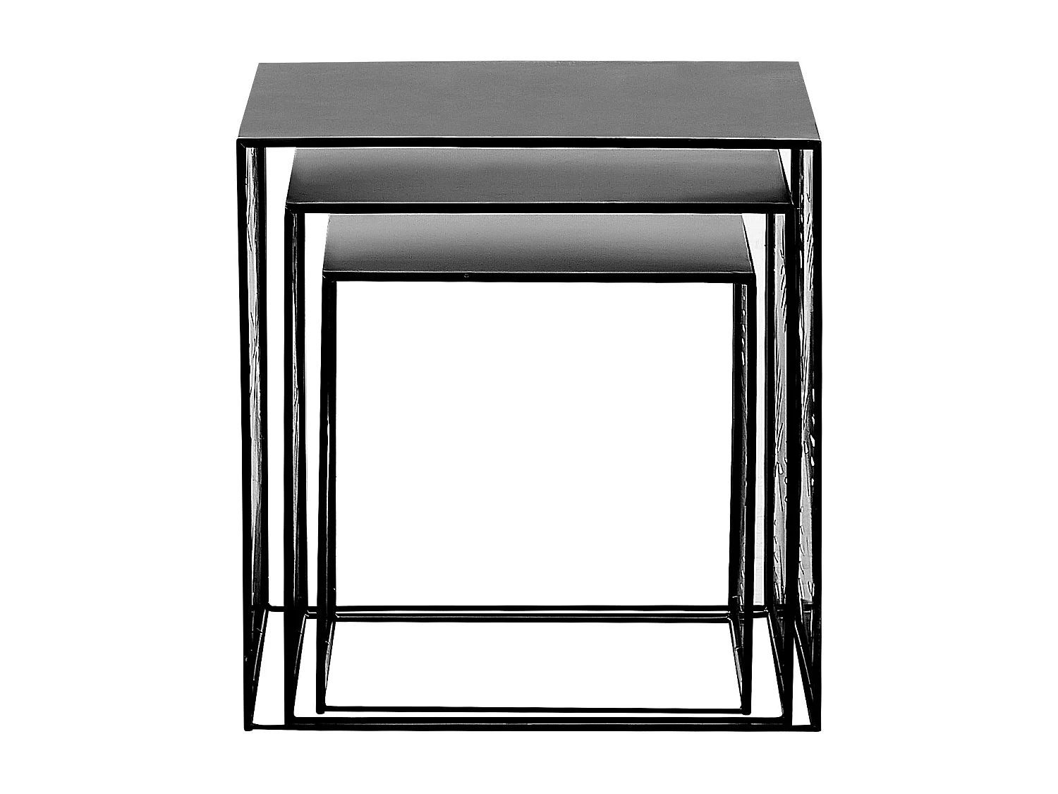 Set van 3 salontafels WALDO Metaal Zwart