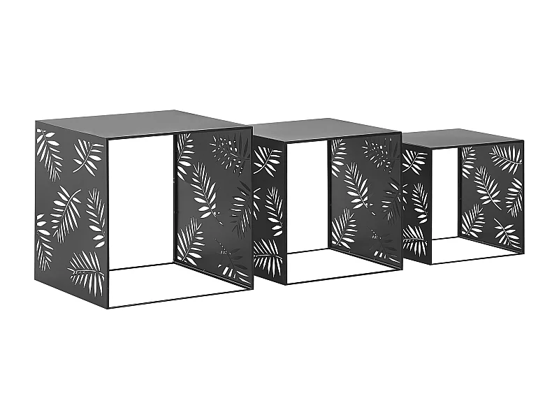Lot de 3 tables basses WALDO Métal Noir