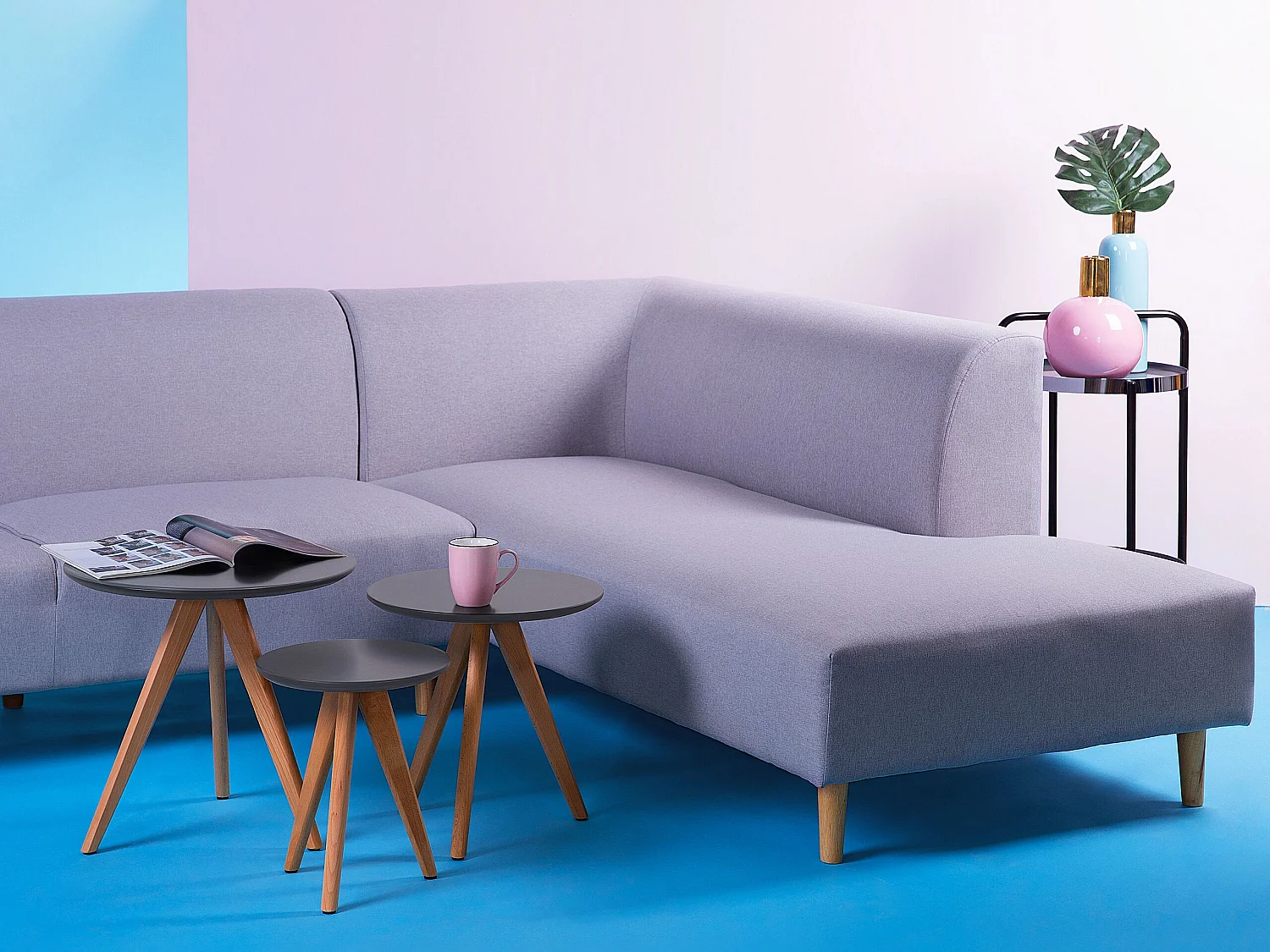 Zestaw 3 stolików kawowych VEGAS Szary