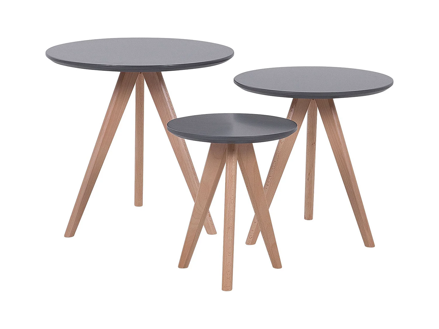 Lot de 3 tables basses VEGAS Gris