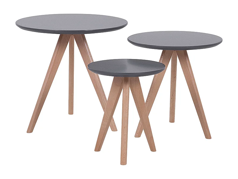 Lot de 3 tables basses VEGAS Gris
