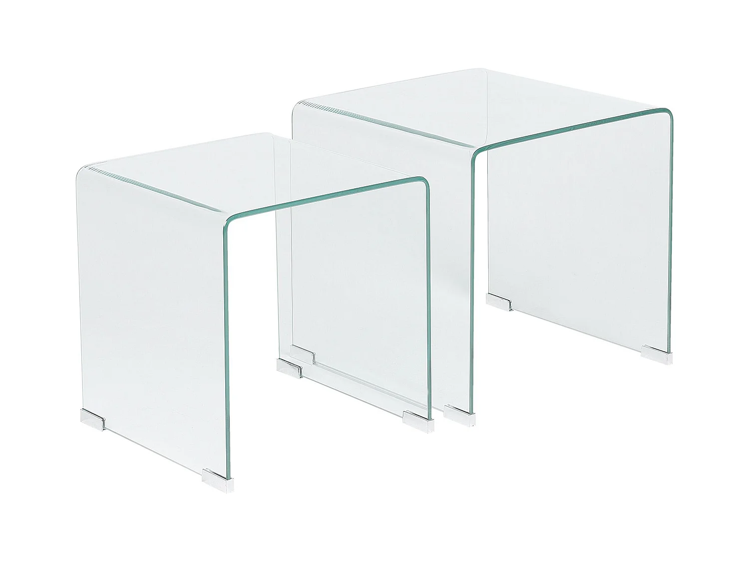Minimalistisches Beistelltisch-Set transparent Glas Kendall