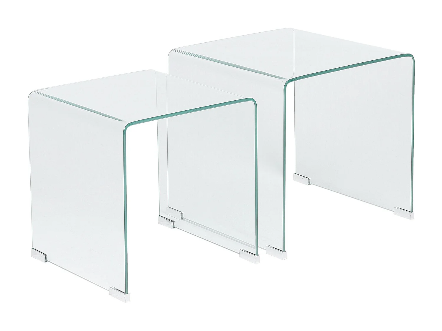 Minimalistisches Beistelltisch-Set transparent Glas Kendall