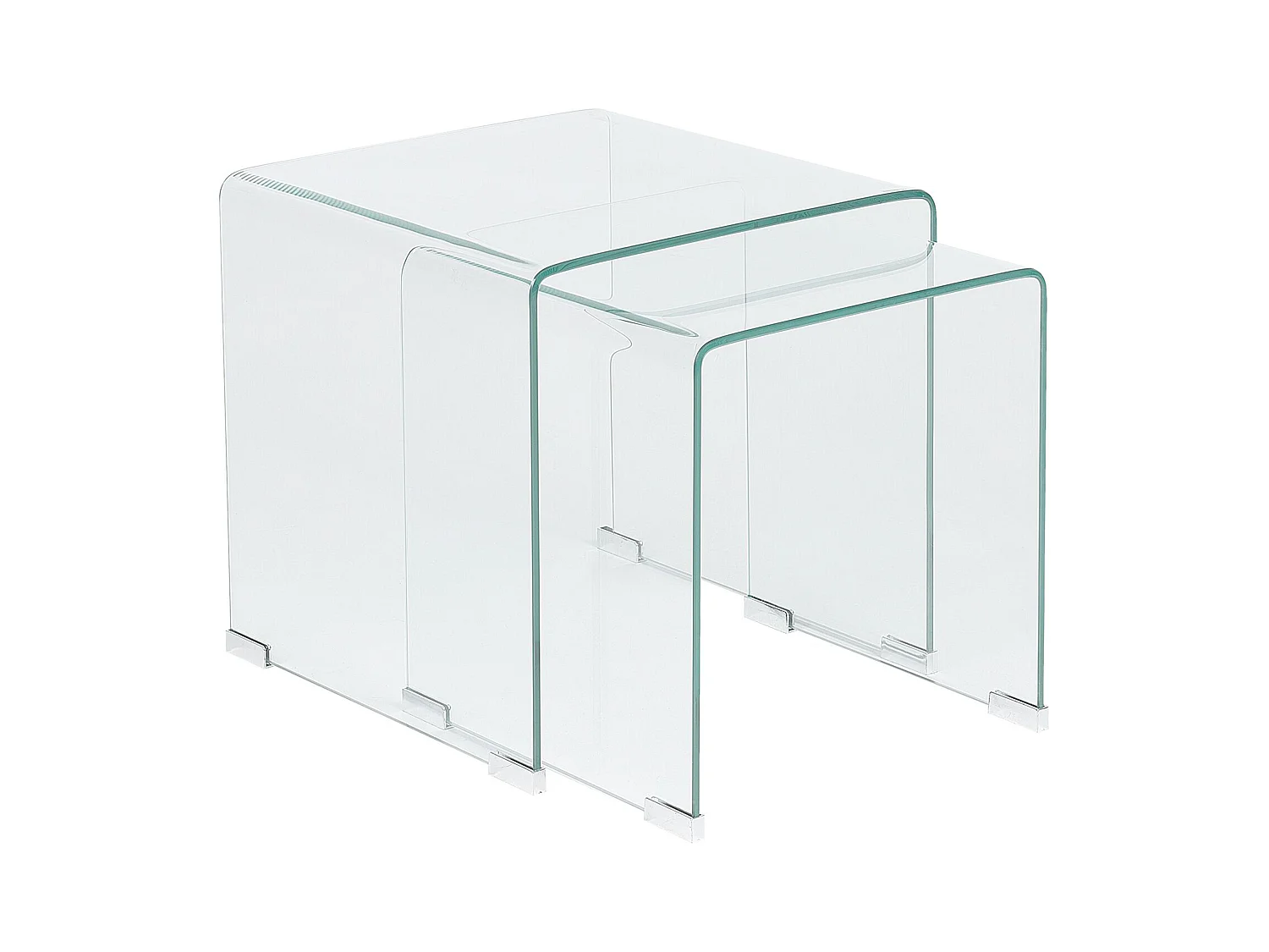 Minimalistisches Beistelltisch-Set transparent Glas Kendall