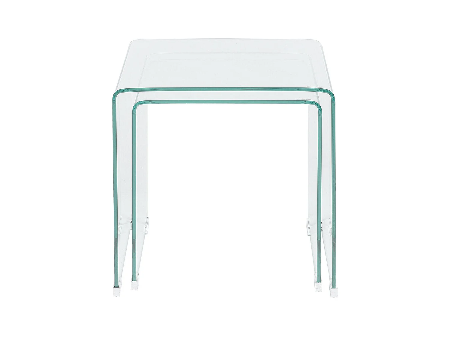 Minimalistisches Beistelltisch-Set transparent Glas Kendall