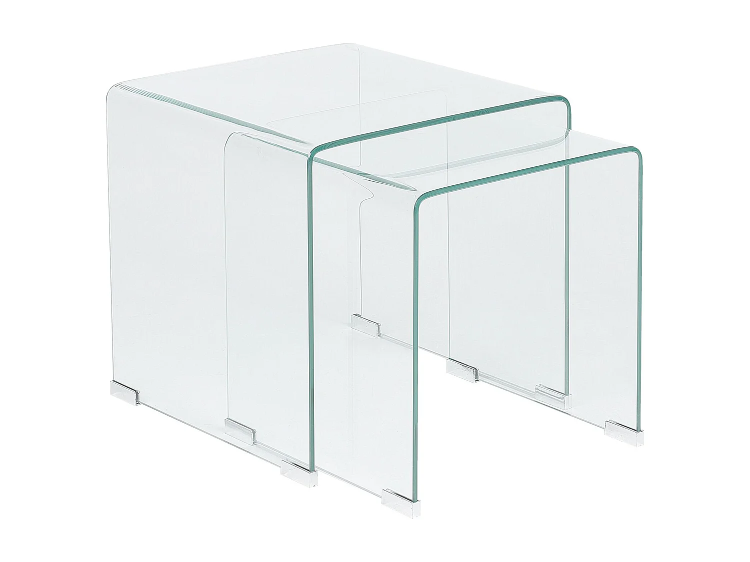 Minimalistisches Beistelltisch-Set transparent Glas Kendall