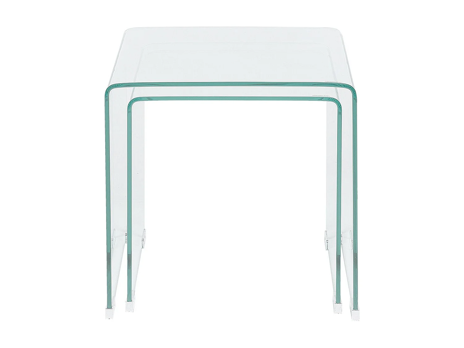 Minimalistisches Beistelltisch-Set transparent Glas Kendall