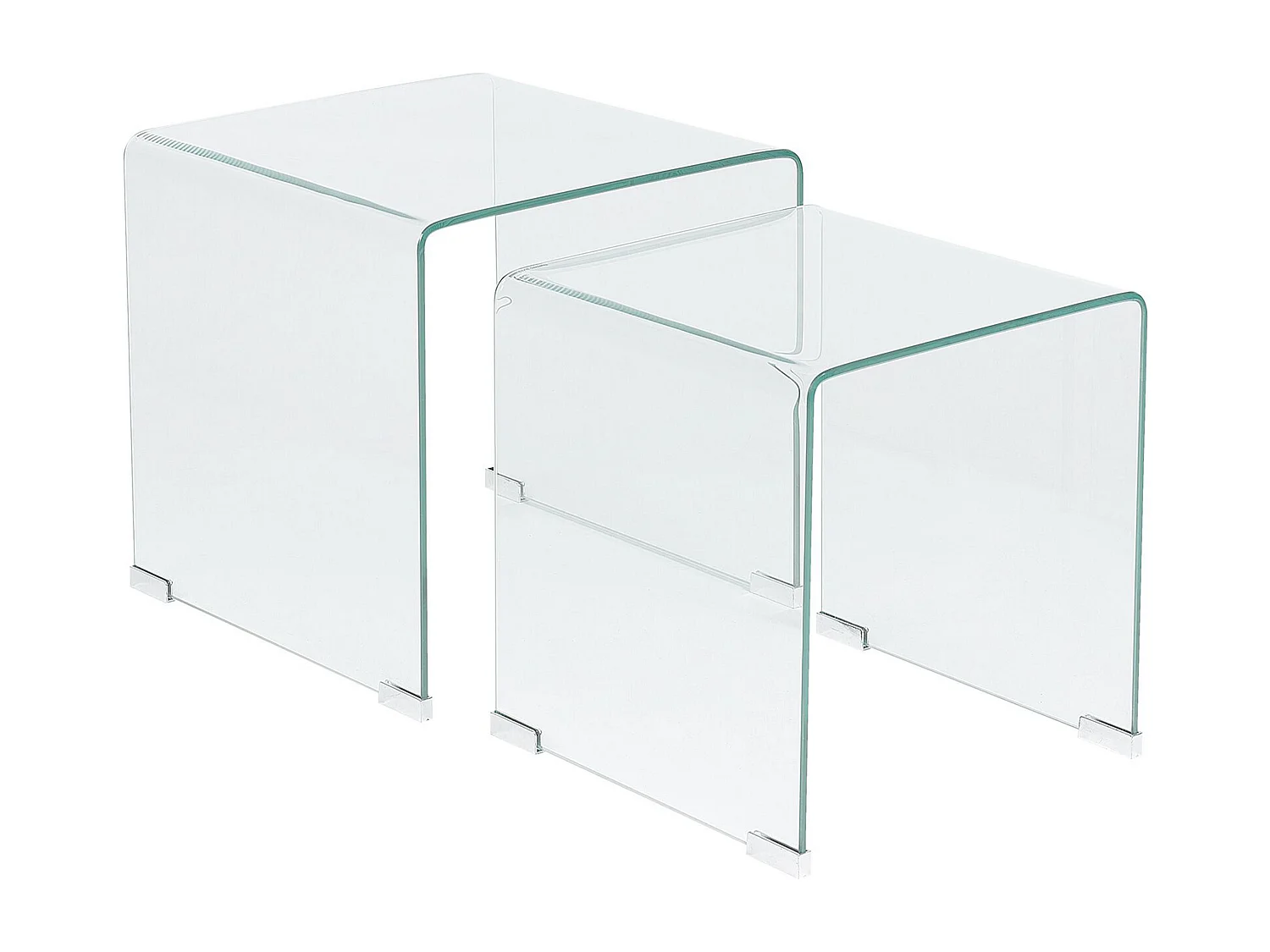 Set van 2 bijzettafels KENDALL Veiligheidsglas Transparant