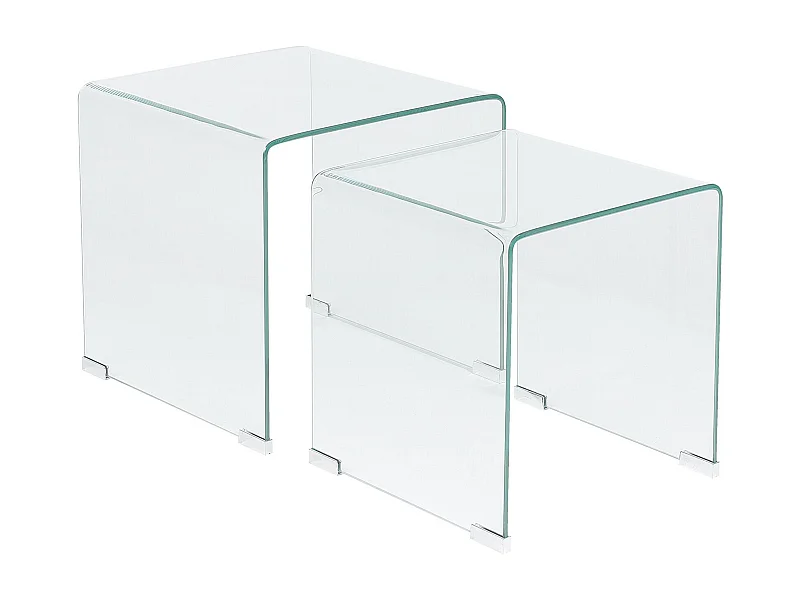 Minimalistisches Beistelltisch-Set transparent Glas Kendall