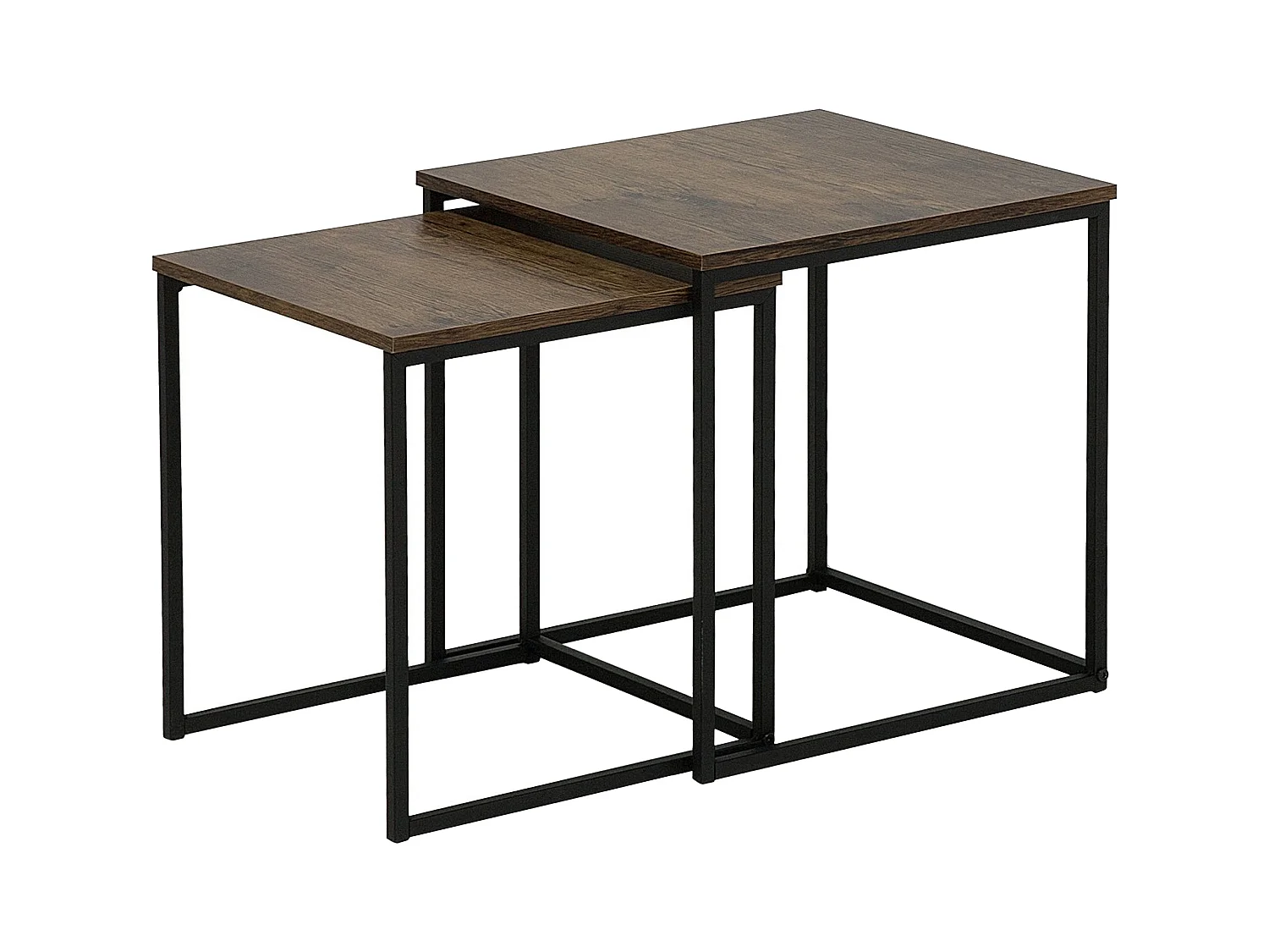 Lot de 2 tables d'appoint DENNY Marron foncé