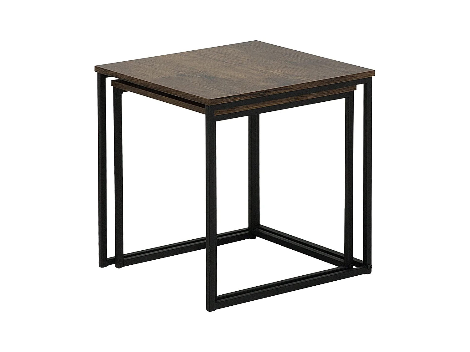 Zestaw 2 stolików pomocniczych DENNY Ciemnobrązowy