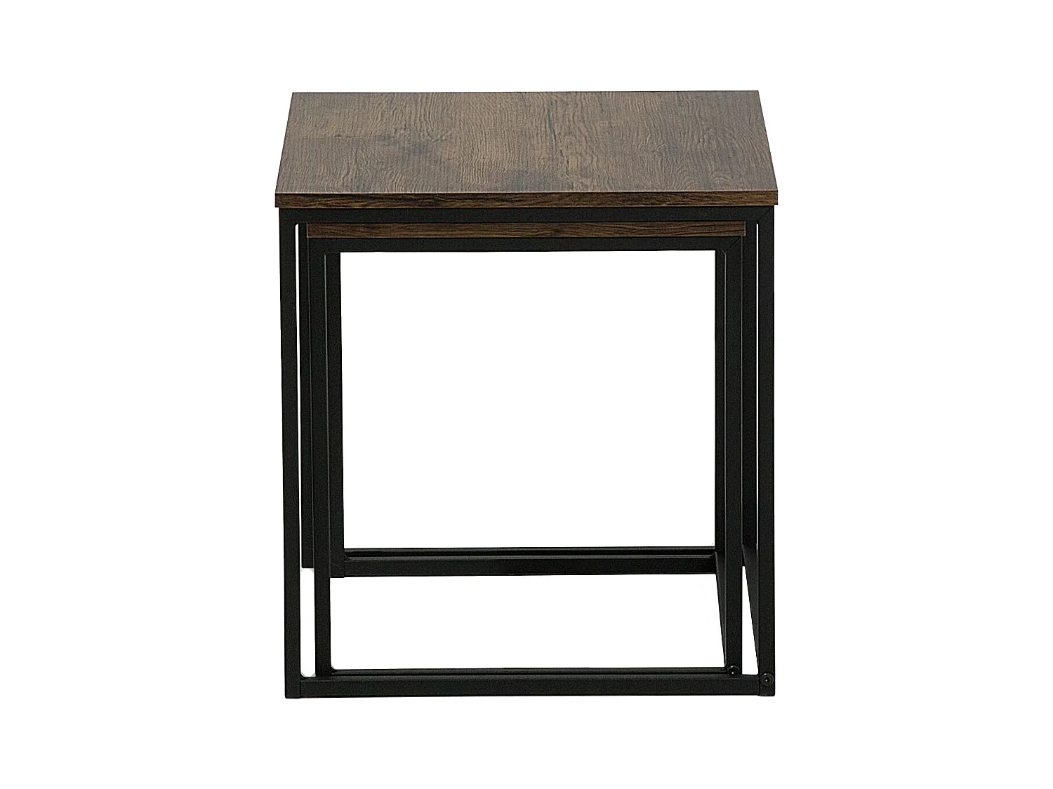 Zestaw 2 stolików pomocniczych DENNY Ciemnobrązowy