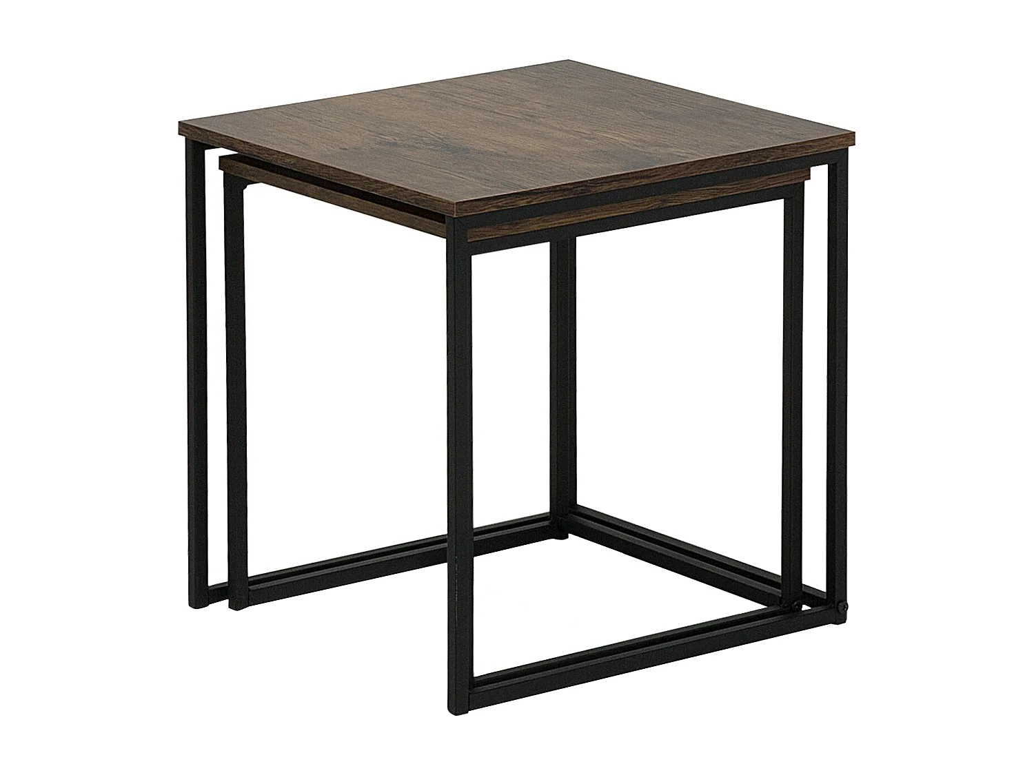 Lot de 2 tables d'appoint DENNY Marron foncé