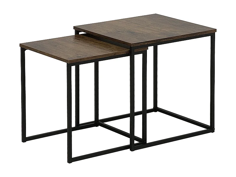 Lot de 2 tables d\'appoint DENNY Marron foncé