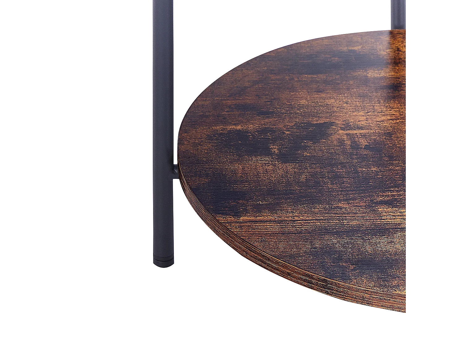 Bijzettafel zwart met donker hout BORDEN