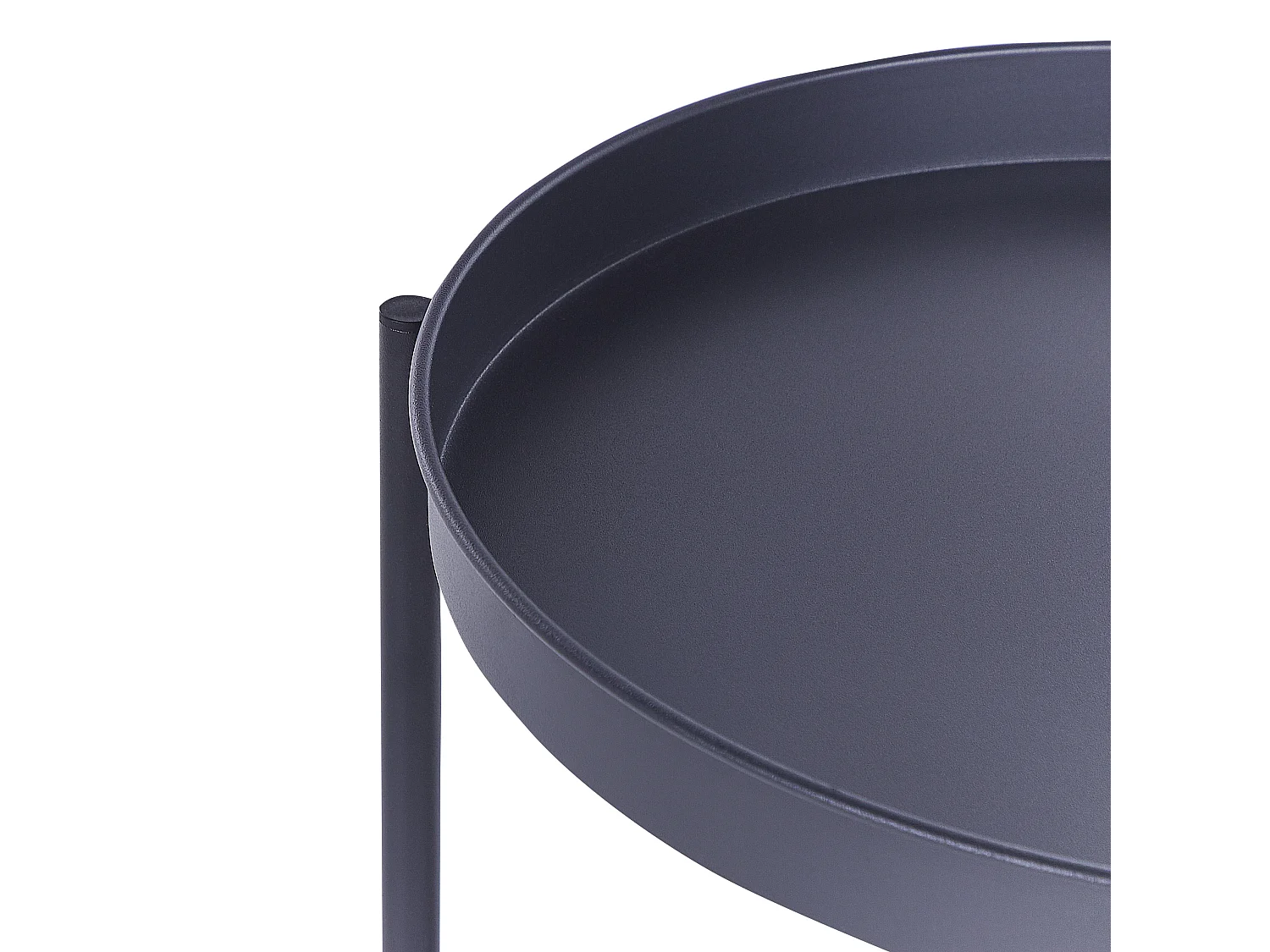 Bijzettafel zwart met donker hout BORDEN