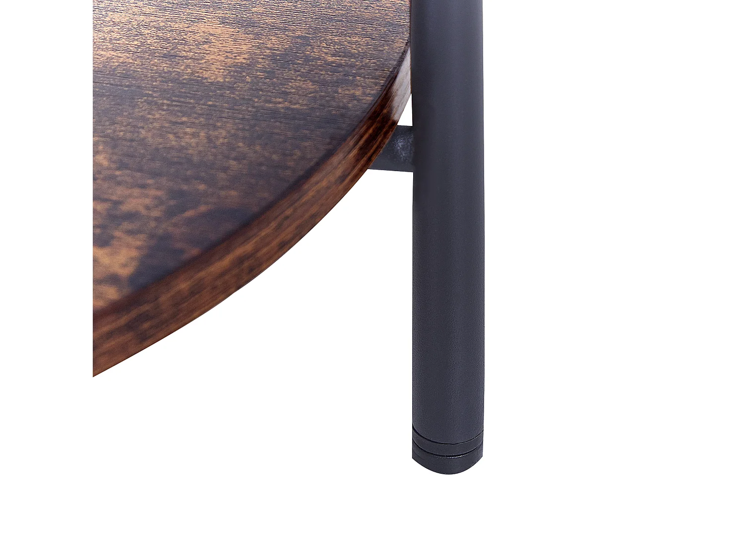 Bijzettafel zwart met donker hout BORDEN