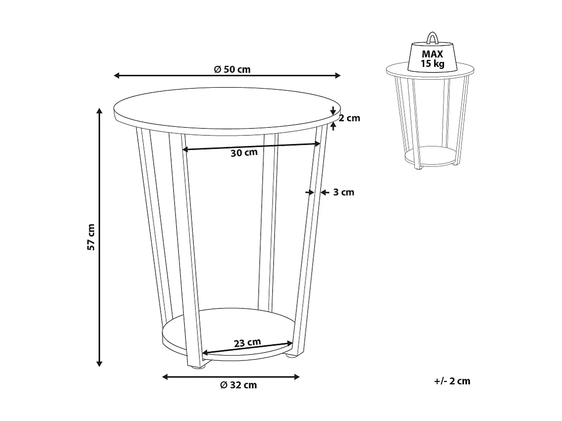 Table d\'appoint ORICK Marron foncé