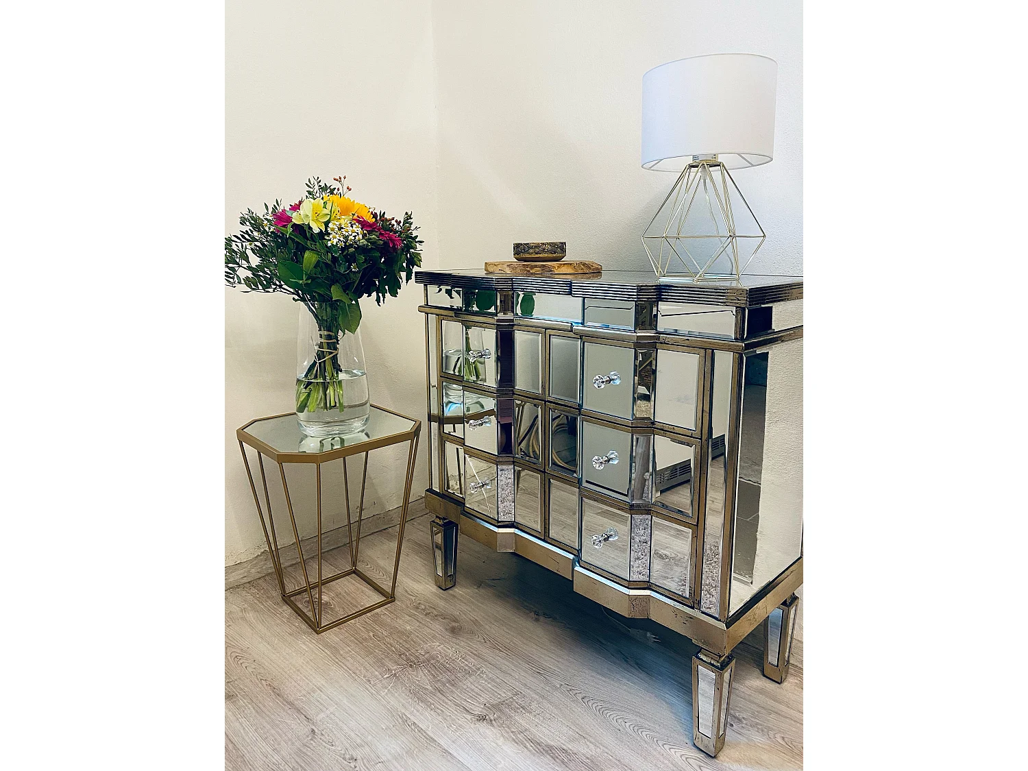 Beistelltisch 2er Set SIERRA Glas Gold