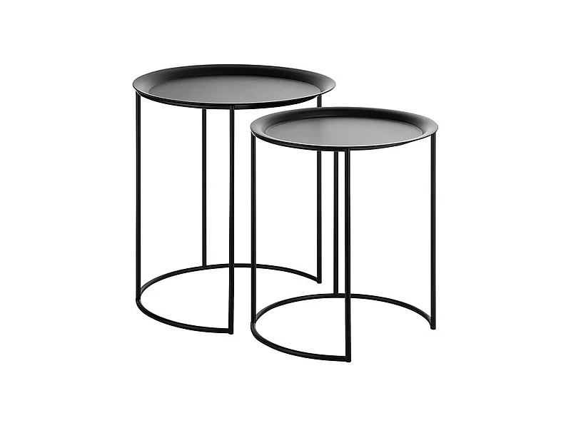Beistelltisch Couchtisch Set schwarz matt modern Twins