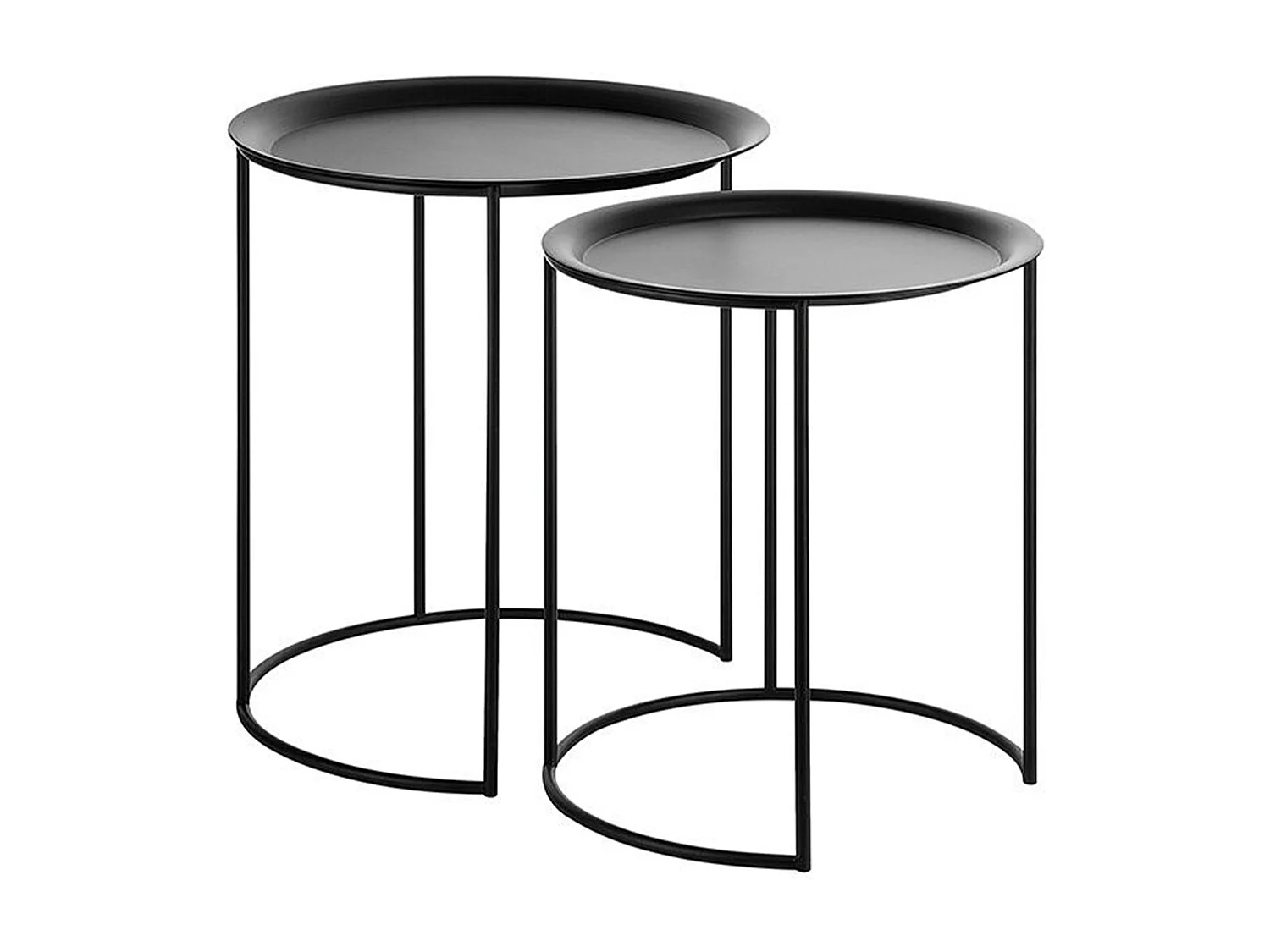 Zestaw 2 stolików pomocniczych TWINS Metal Czarny