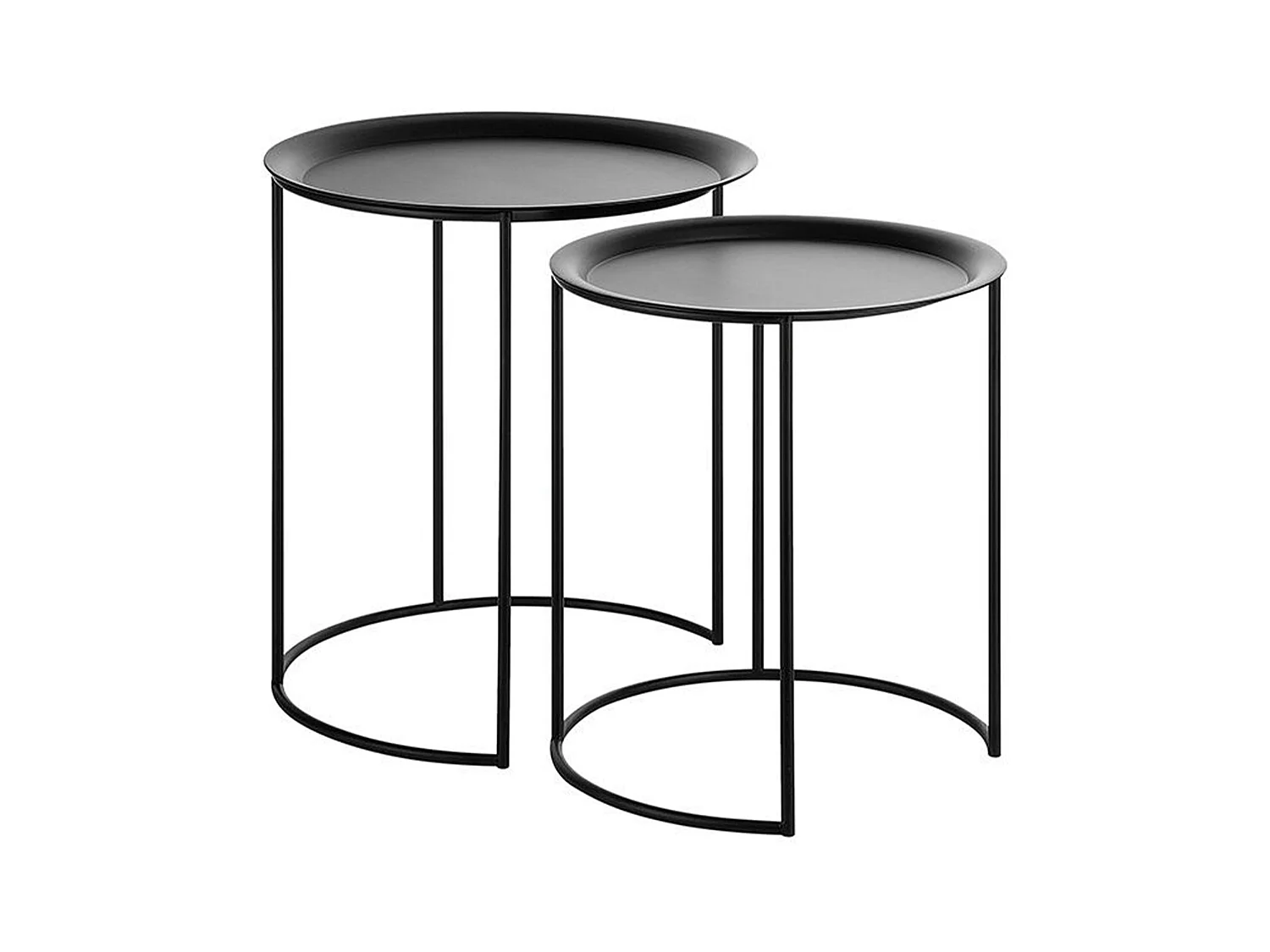 Lot de 2 tables d'appoint TWINS Métal Noir