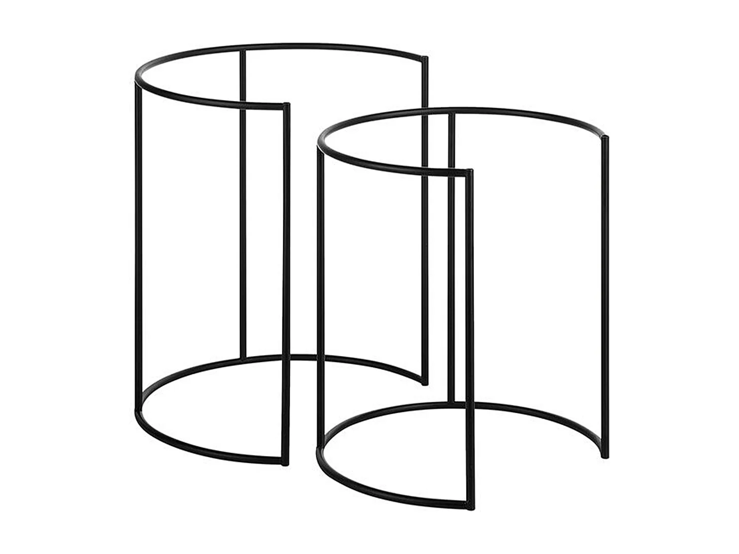 Set di 2 tavolini TWINS Metallo Nero