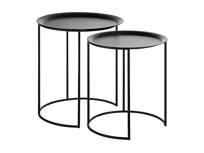 Beistelltisch Couchtisch Set schwarz matt modern Twins