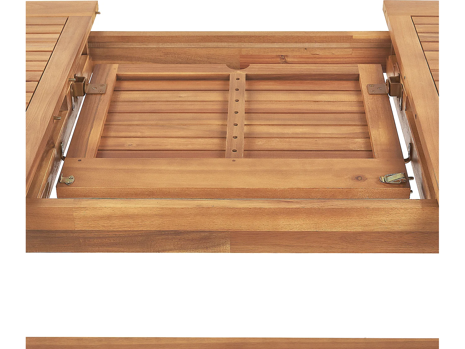 XXL-Ausziehtisch aus 100% Akazienholz rechteckig hellbraun Java