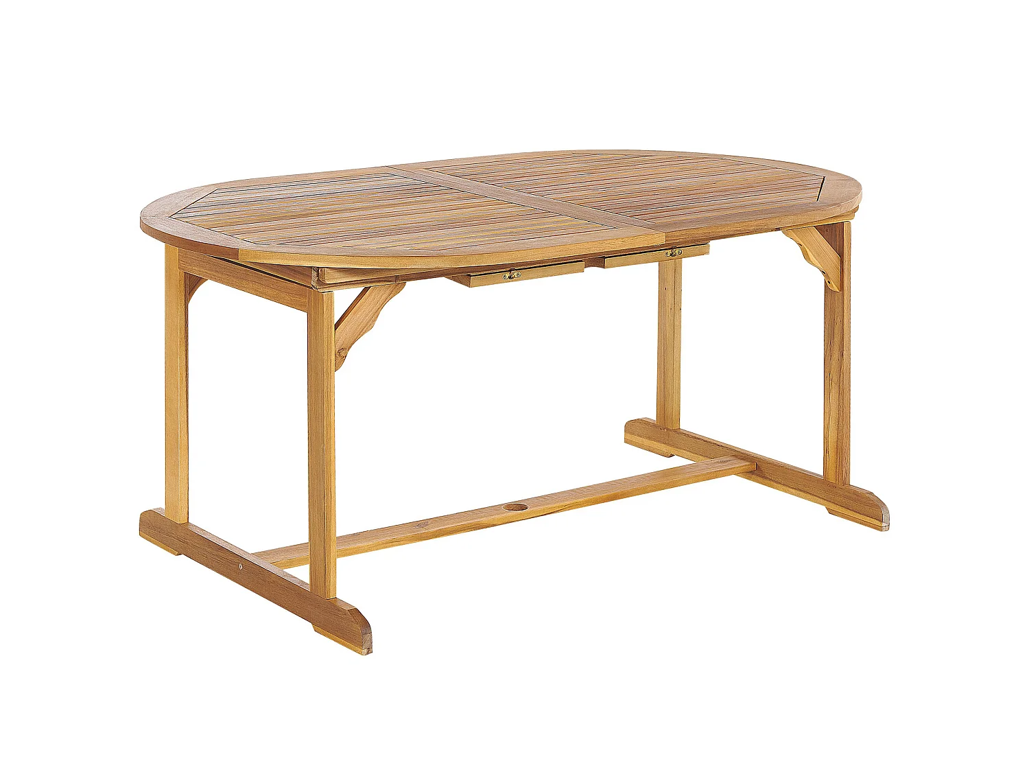 Table de salle à manger de jardin extensible MAUI 160/220 cm 100 cm Acacia Marron clair