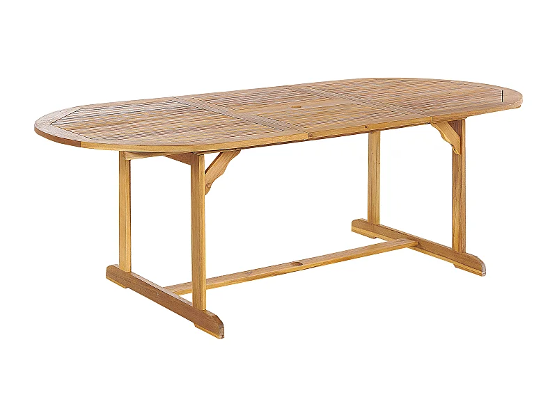 Table de salle à manger de jardin extensible MAUI 160/220 cm 100 cm Acacia Marron clair