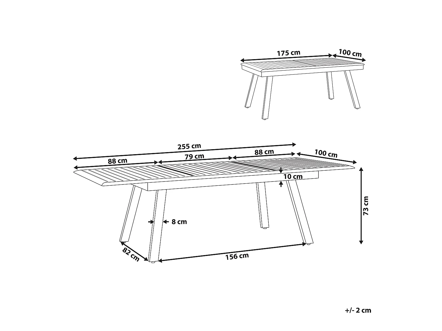 Moderner Gartentisch aus Aluminium mit ausziehbarer Tischplatte grau/weiß Pereta