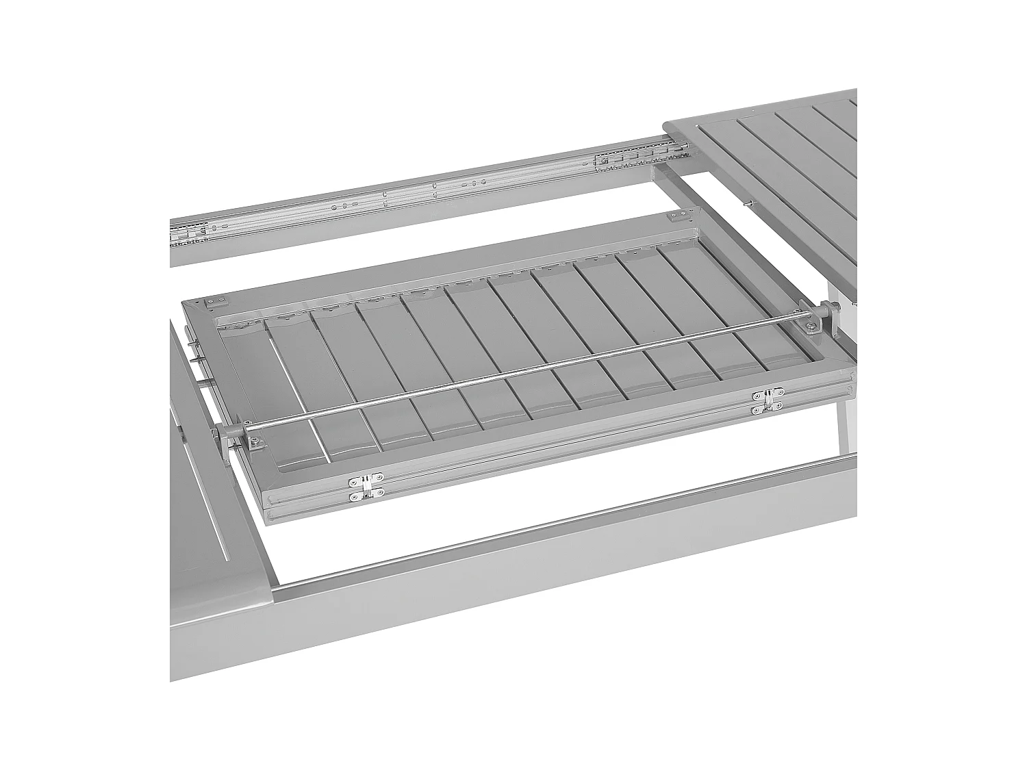 Moderner Gartentisch aus Aluminium mit ausziehbarer Tischplatte grau/weiß Pereta